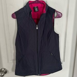 Cherokee Uniform Infinity Scrub vest reversible gray & bright pink size small